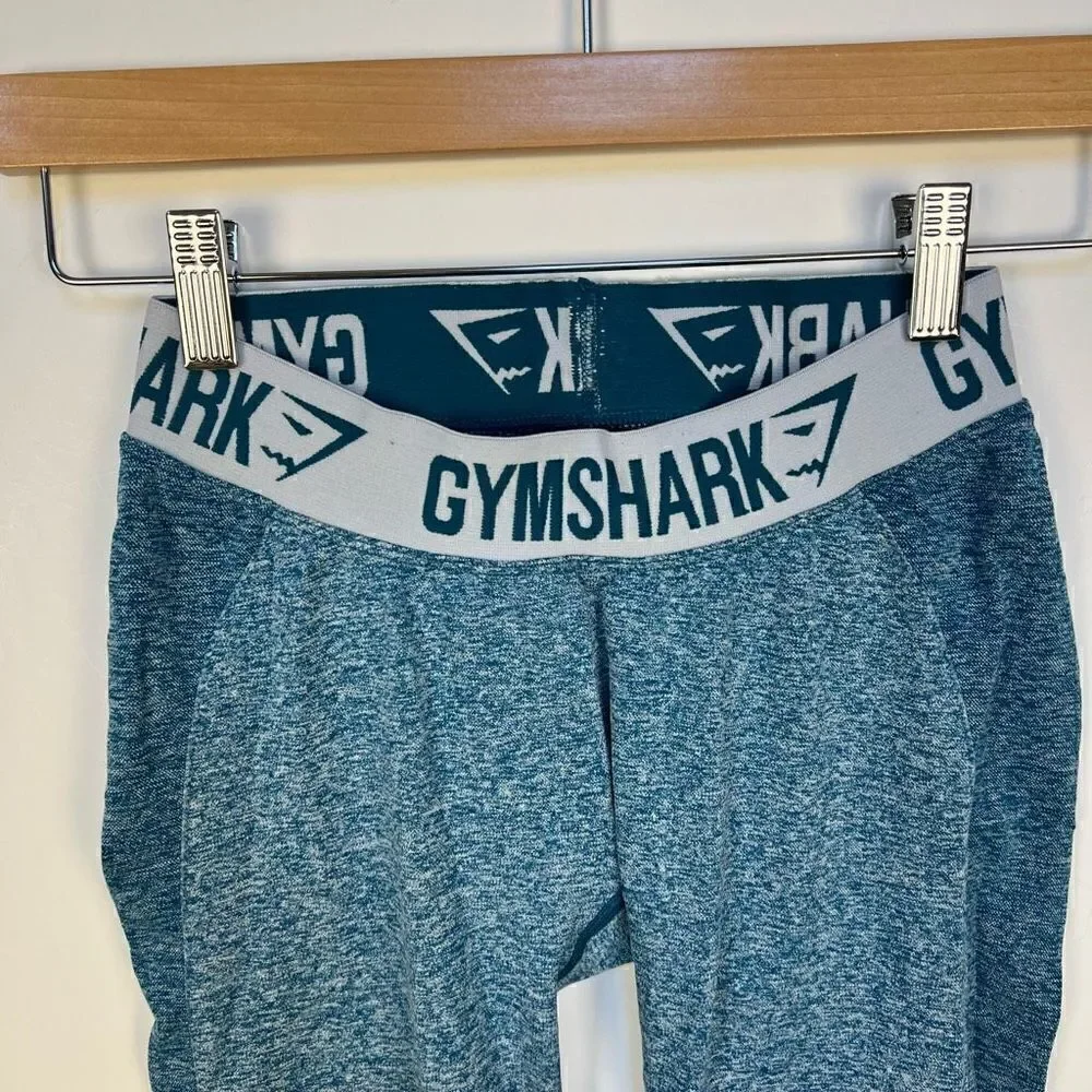 Gymshark Flex Seamless Leggings Workout Tights Heathered Blue Teal size S